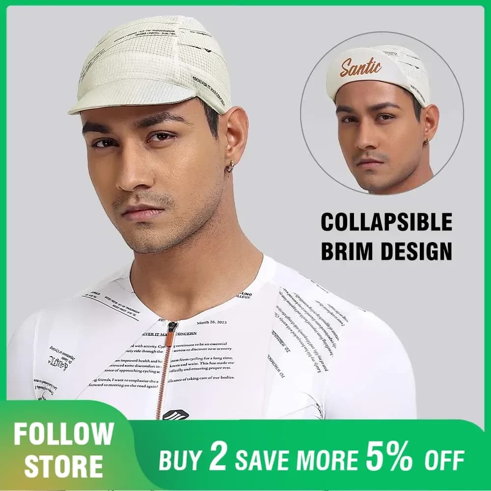Breathable cycling cap Santic under helmet UV protection for men Race bike cap Summer reflective summer drying hat
