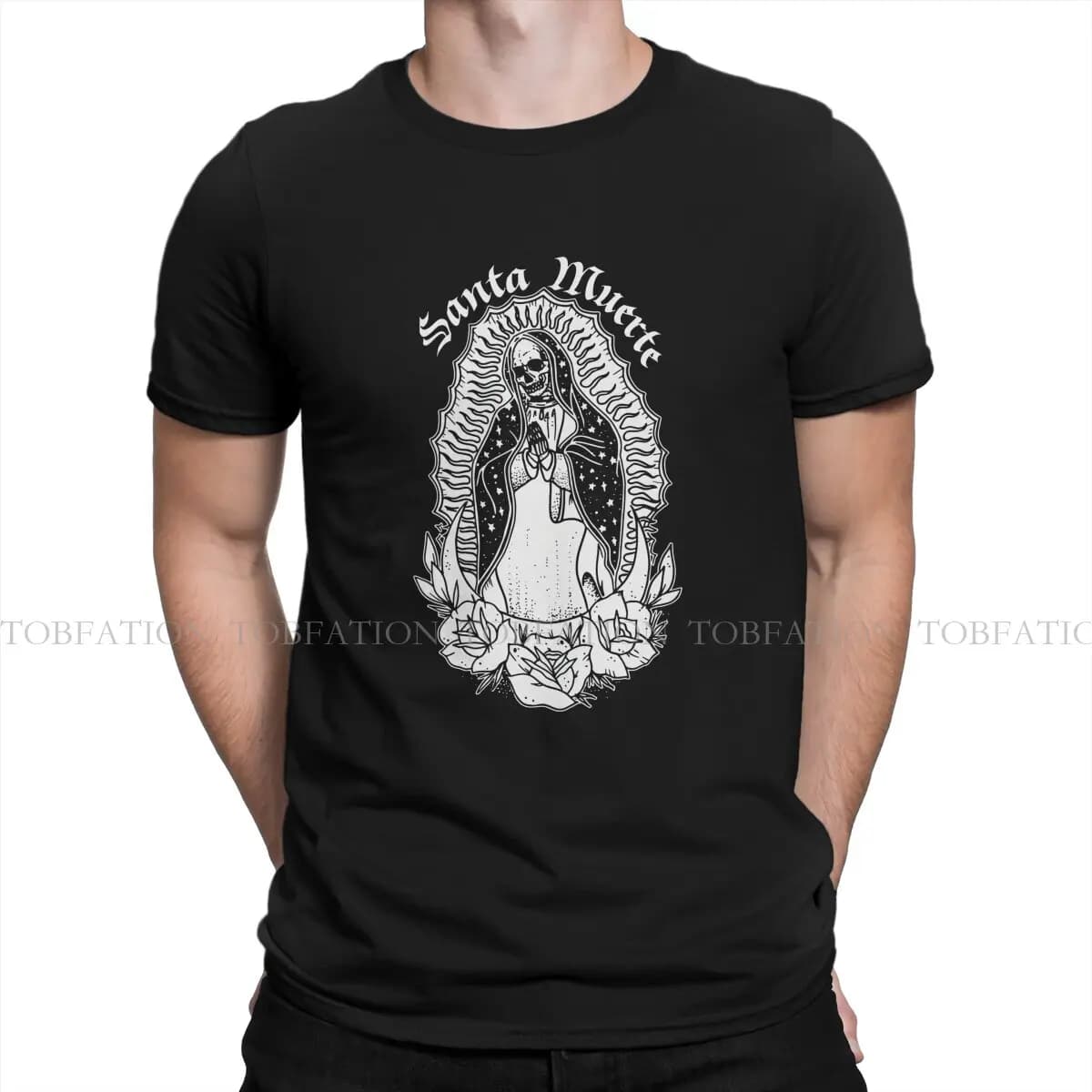 Santa Muerte Original TShirts Saint Death Personalize Men's T Shirt Funny Tops Size S-6XL