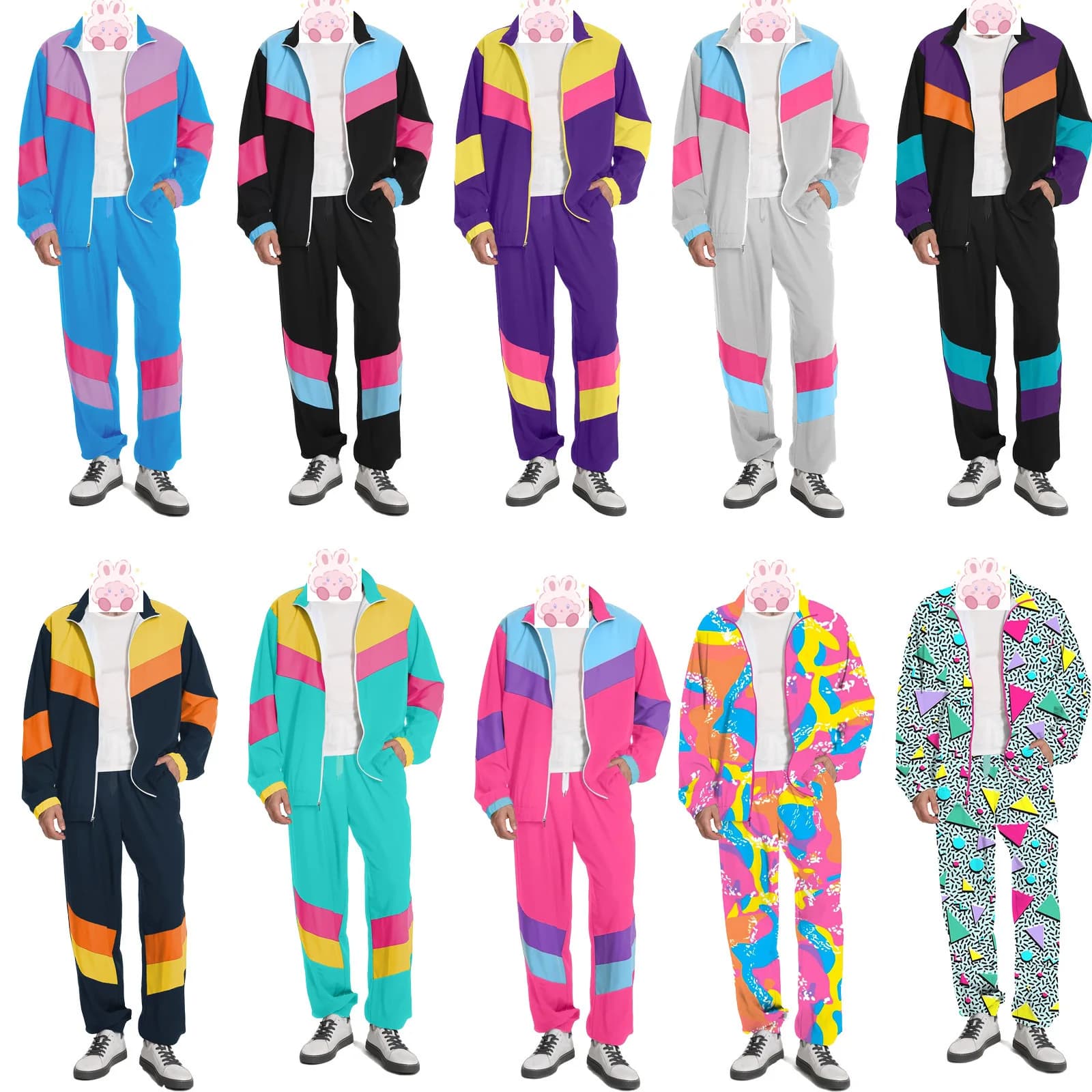 Punk Hip-Hop and Disco Costume Sets Stage Performance Outfits Halloween Party Costumes Adult Couples’ Outfits Sportswear