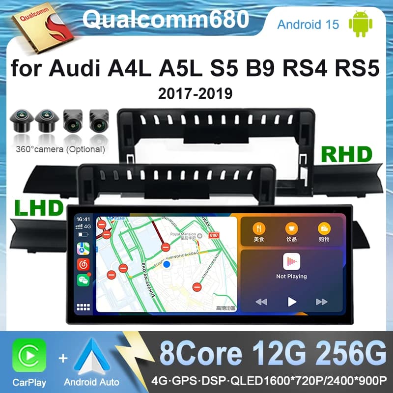 LHD RHD For Audi A4L A5L S5 B9 RS4 RS5 2017 2018 2019 CarPlay Car Android Autoradio GPS Multimedia Player Stereo GPS Navigation