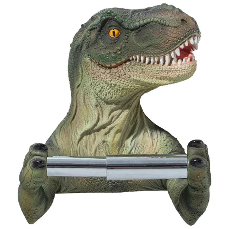 A23P Porta carta igienica a forma di dinosauro, porta salviette da parete per bagno e cucina, portaoggetti