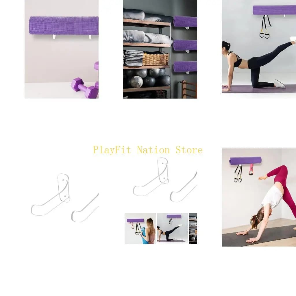 Wall hooks with 242F foam roller Yoga mat holders for fitness class home