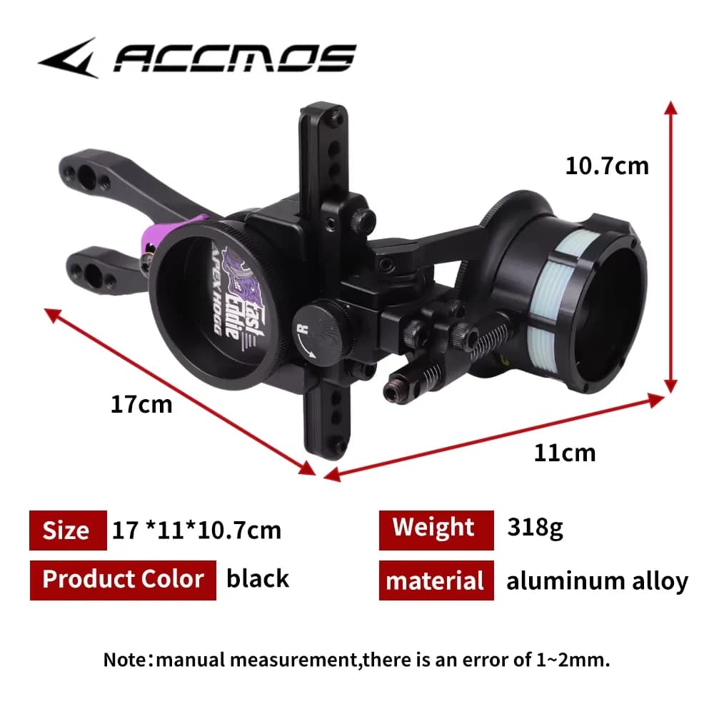 Mirino per Arco Compound a 1 Pin, Set Lenti 4X 6X 8X per Caccia, Tiro al Bersaglio, Accessori per Tiro con l'Arco