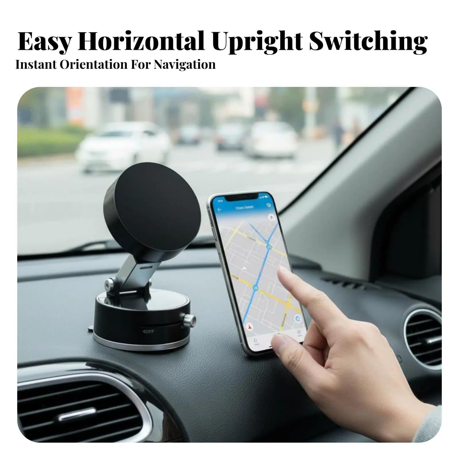Supporto Magnetico per Telefono da Cruscotto Auto, con Ventosa, Rotazione a 360° ° Girevole, Pieghevole, Universale