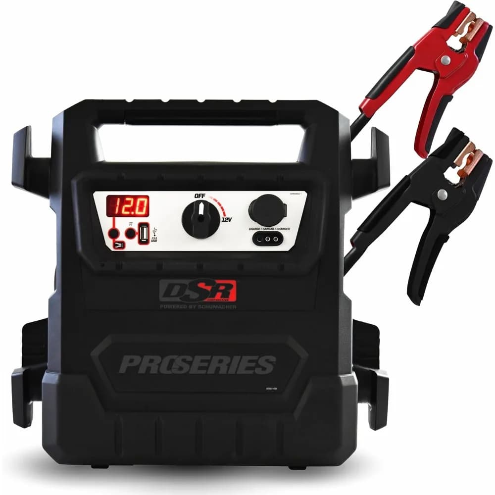 Schumacher Electric DSR ProSeries Avviatore di emergenza per batteria per auto, mantenitore e centrale elettrica portatile - 12 V, 4000 amplificatori di picco e 700 manovelle