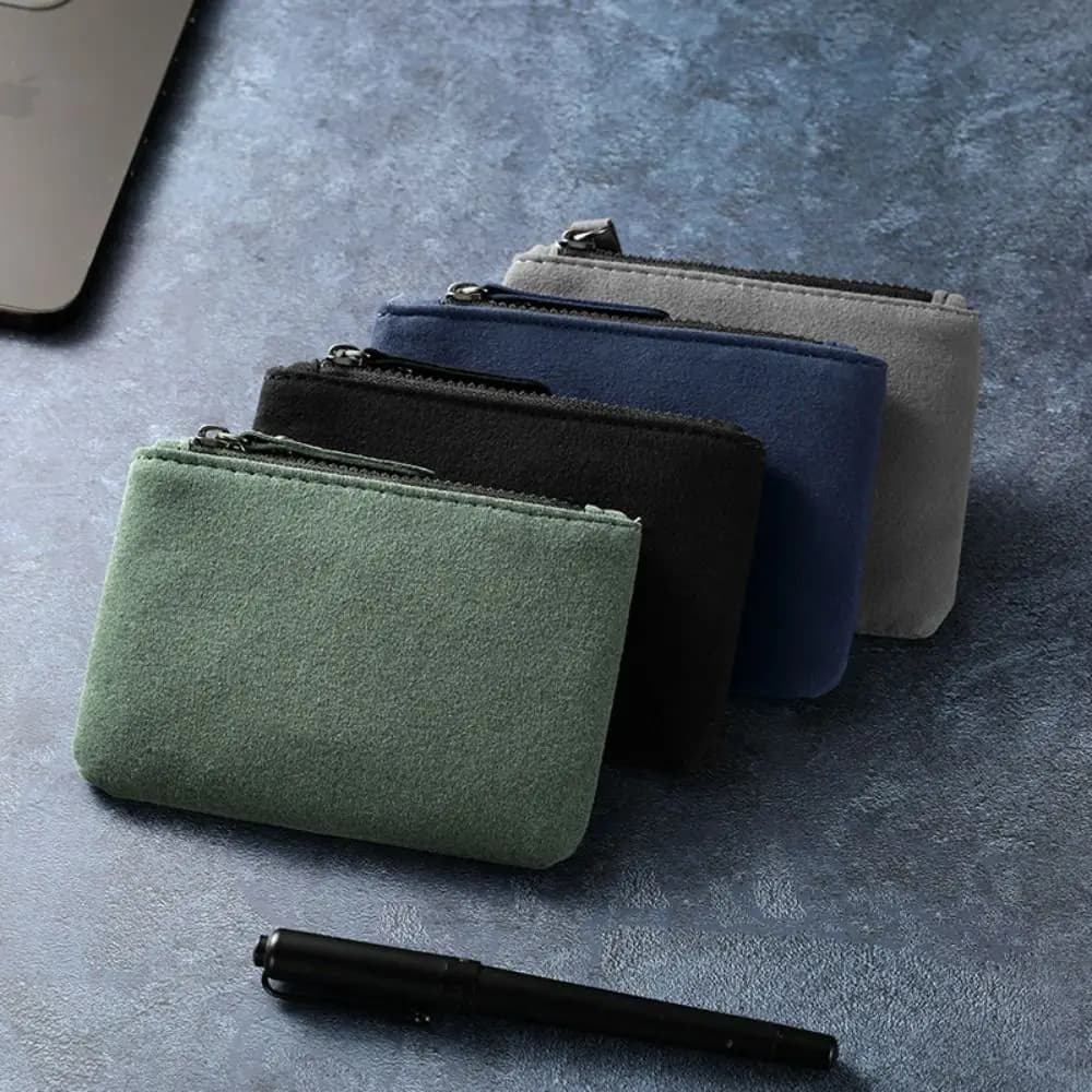Moda Mini PU Portafogli Portamonete Porta carte Borsa per soldi Donna Uomo Custodia per cambio con cerniera