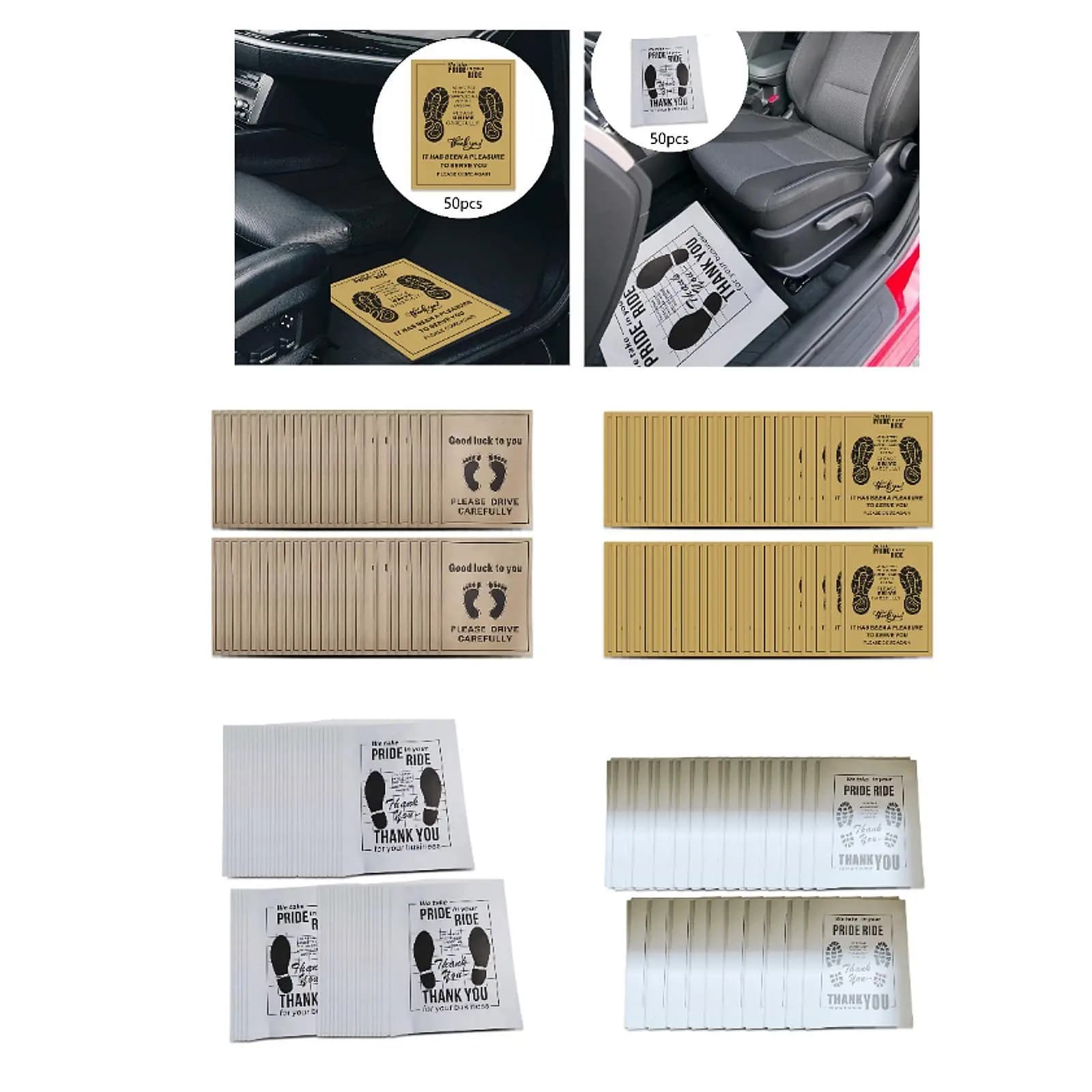 Tappetino per pavimento in carta per auto da 50 pezzi, monouso, portatile, antiolio, per dettagli