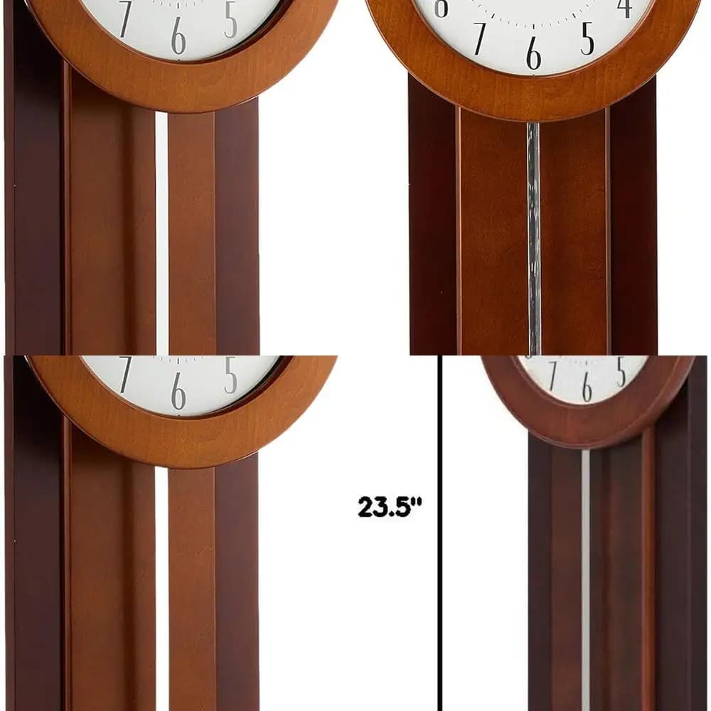 Orologio da parete Avent in legno bicolore 23,5 con numeri arabi e piastra personalizzata, pendolo a oscillazione lenta