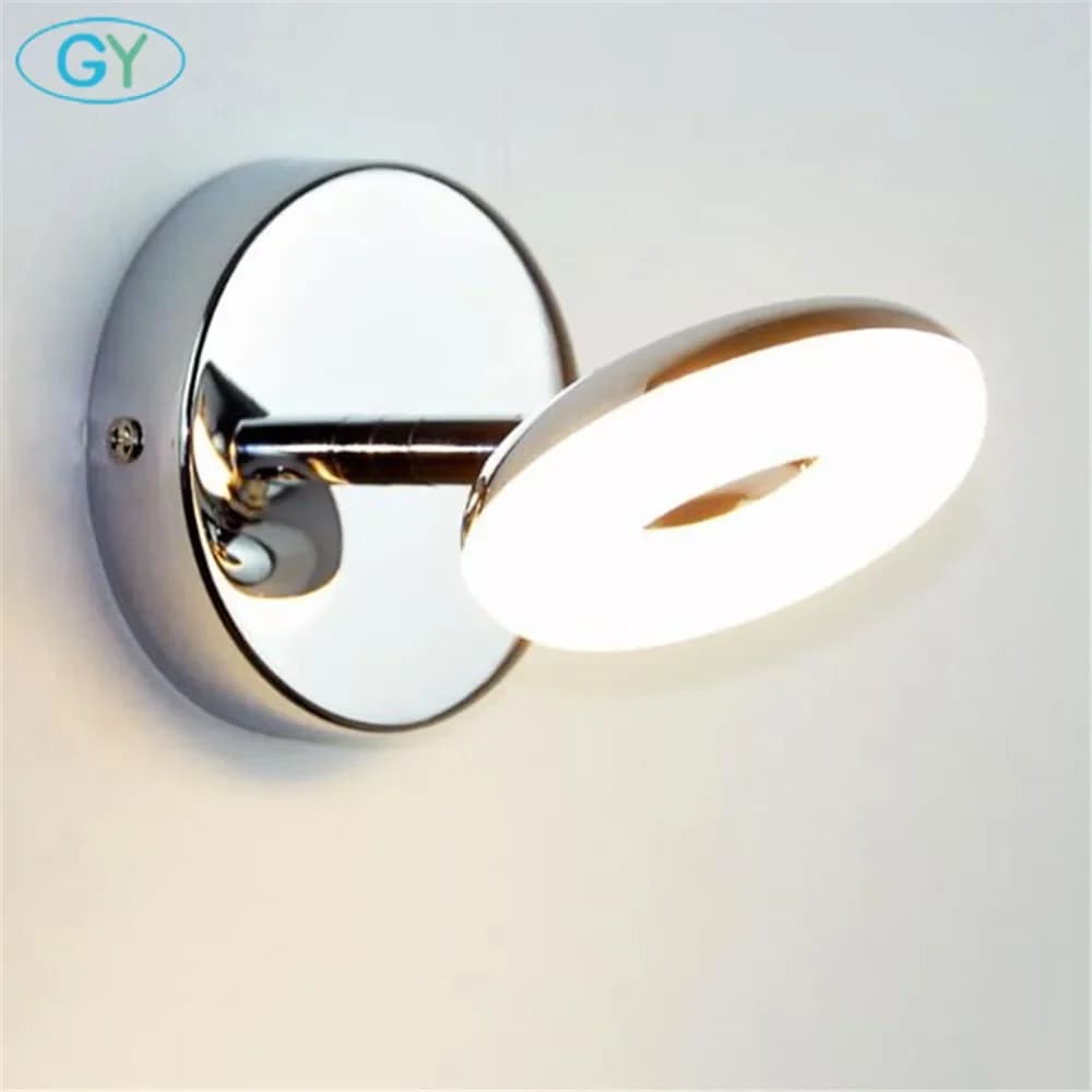 Lampada da parete moderna e minimalista a LED da 5 W, regolazione della lettura sul comodino, luci ad angolo 3000K 4000K 6000K, lampada frontale a specchio, illuminazione per il bagno