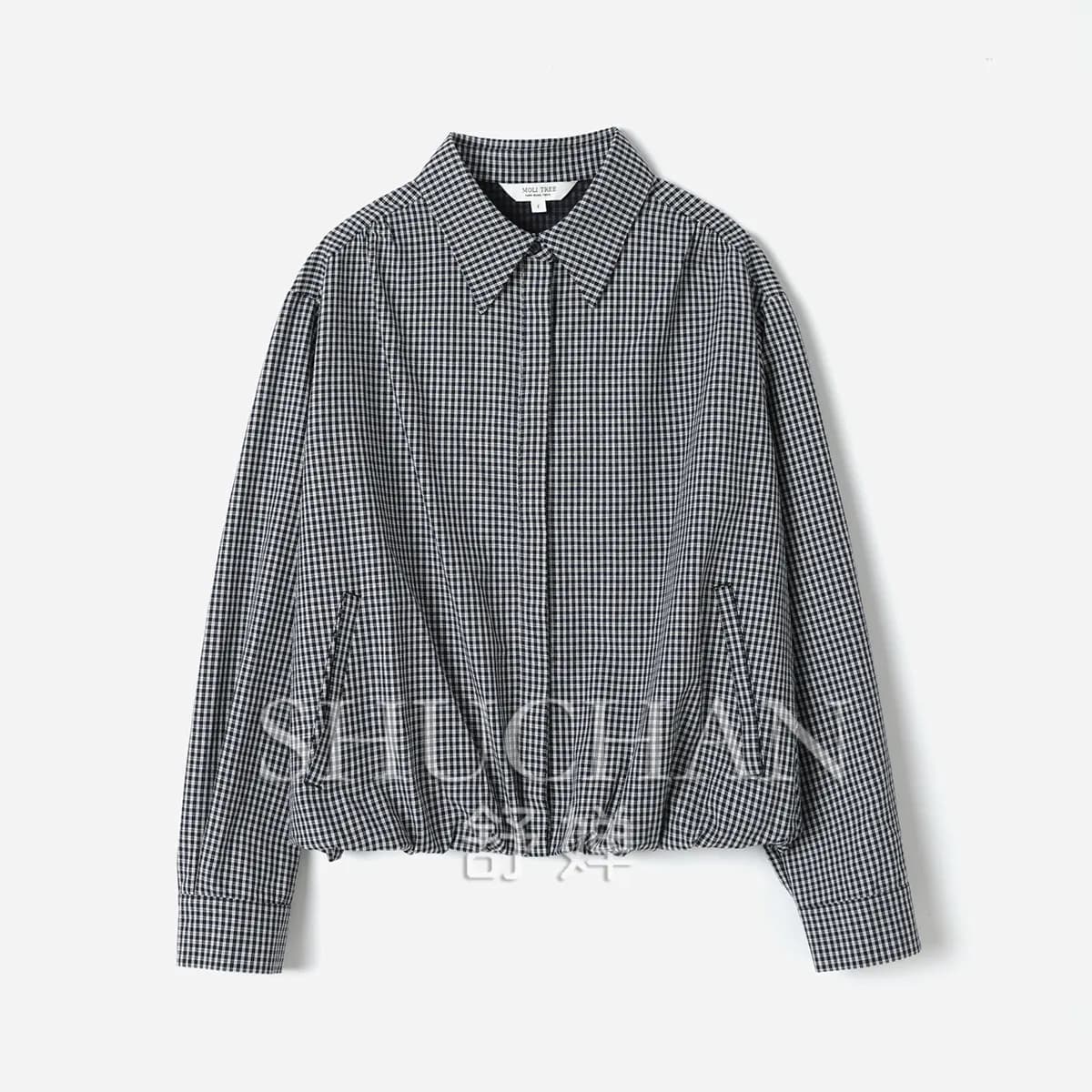 Vintage Plaid Comfortable Commuter Fashion Short Shirt Long Sleeve Jacket