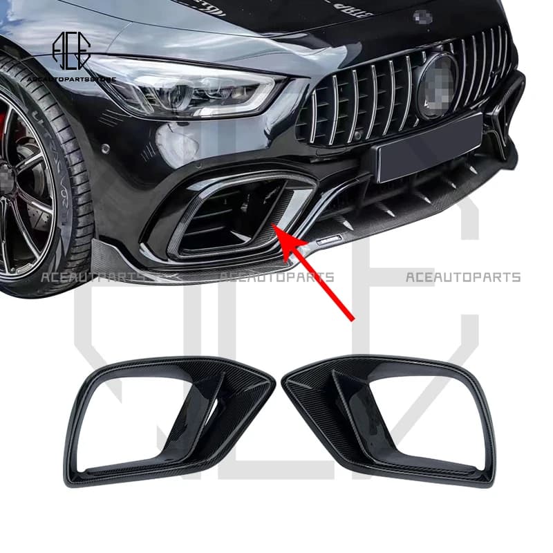 For GT63S B Style Carbon Fiber Front Lip Body Kit for Benz X290 AMG GT63 GT63S Front lip diffuser Air vents
