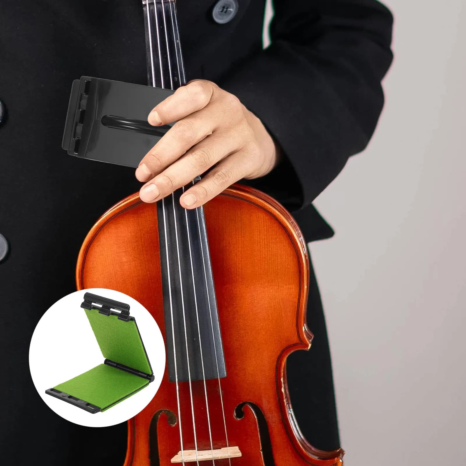 Pulitore per Corde di Chitarra e Basso con Tamponi in Feltro Sostituibili Verdi, Strumento in Microfibra Senza Pelucchi per Chitarra, Basso, Ukulele, Banjo