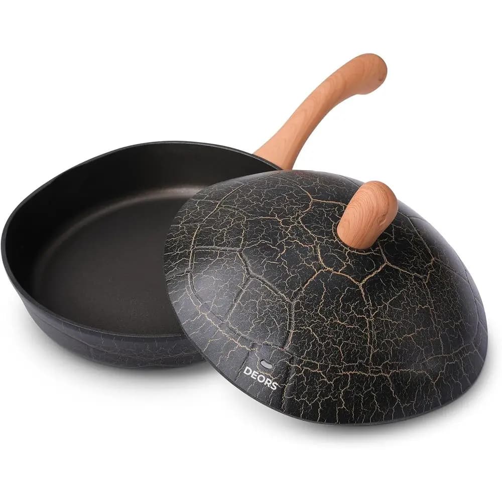 Titanium non-stick pan (2.5 qt, 10.3), non-toxic, dishwasher safe, compatible with all stove tops, home-resistant pot