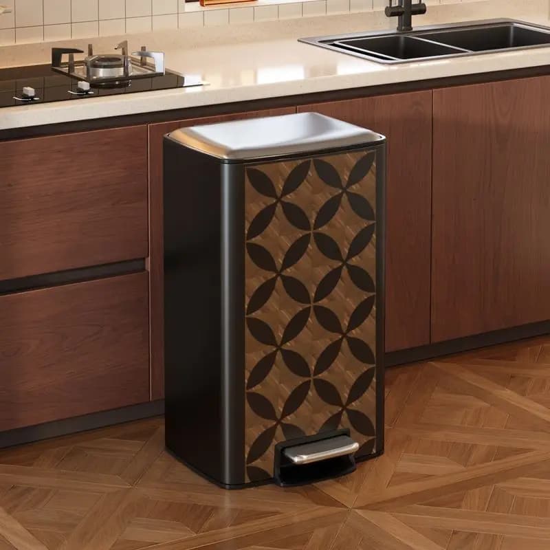 Stainless Steel Trash Can Pedal Trash Cans Large Capacity Kitchen Litter Bins Luxury Bathroom Dustbin with Lid Home Cleaning