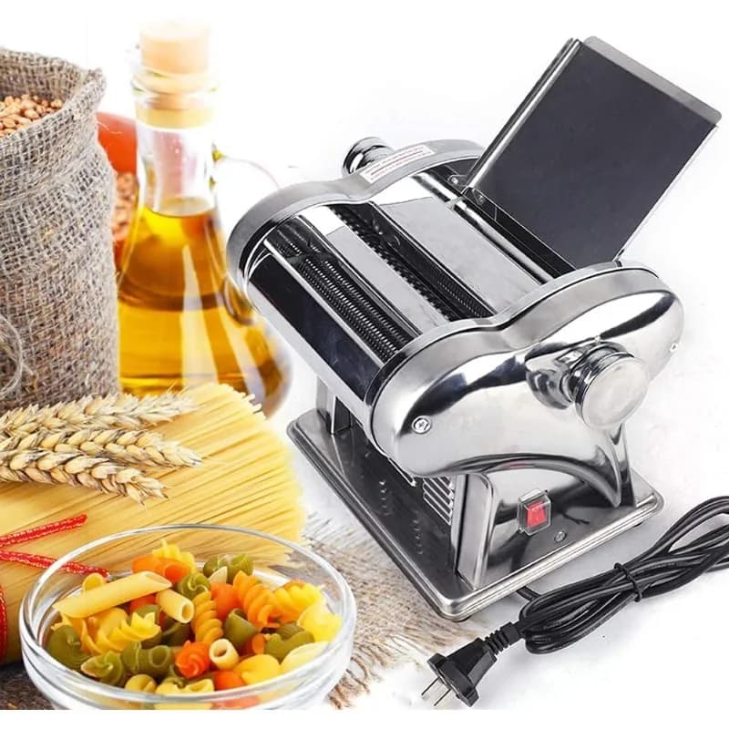 Sfogliatrice per Pasta, Macchina Elettrica Commerciale per Stendere la Pasta, 110V in Acciaio Inox, Macchina Elettrica per Fare la Pasta, Macchina Elettrica per Pasta Fresca