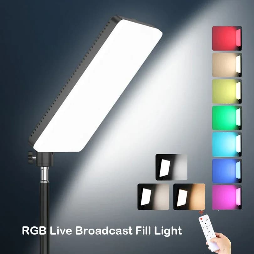 10IN RGB LED Luce video Telecomando Fotografia Selfie Pannello dimmerabile Illuminazione Studio fotografico Streaming live Lampada di riempimento USB Treppiede