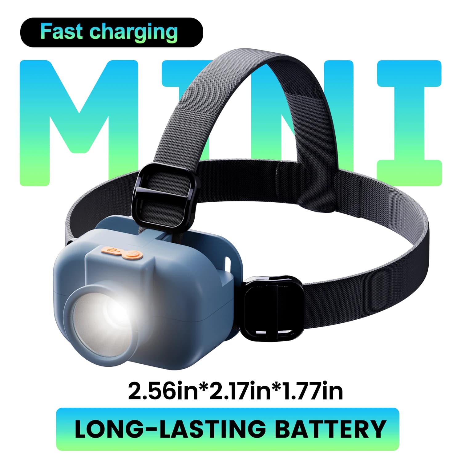 Lampada frontale portatile di piccole dimensioni, luce da ciclismo montata sulla testa, durata della batteria prolungata, portata di illuminazione uniforme, dotata di sorgente luminosa a LED di alta qualità, regolazione della luminosità a pulsante, fascia elastica, adatta a qualsiasi forma della testa, utilizzabile per tende da campeggio, picnic, avventure, attività all'aperto, ciclismo quotidiano, ispezione di linee, pattugliamento notturno.