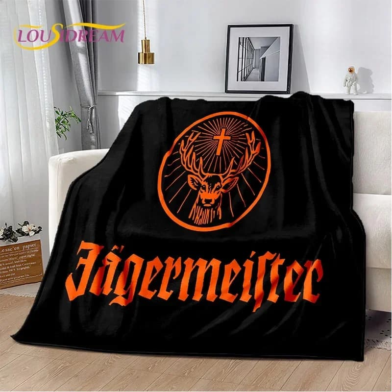 Coperta in morbida flanella 3D con alce tedesco J-Jaegermeister per letti, divani, picnic, coperta per esterni, regalo per il tempo libero