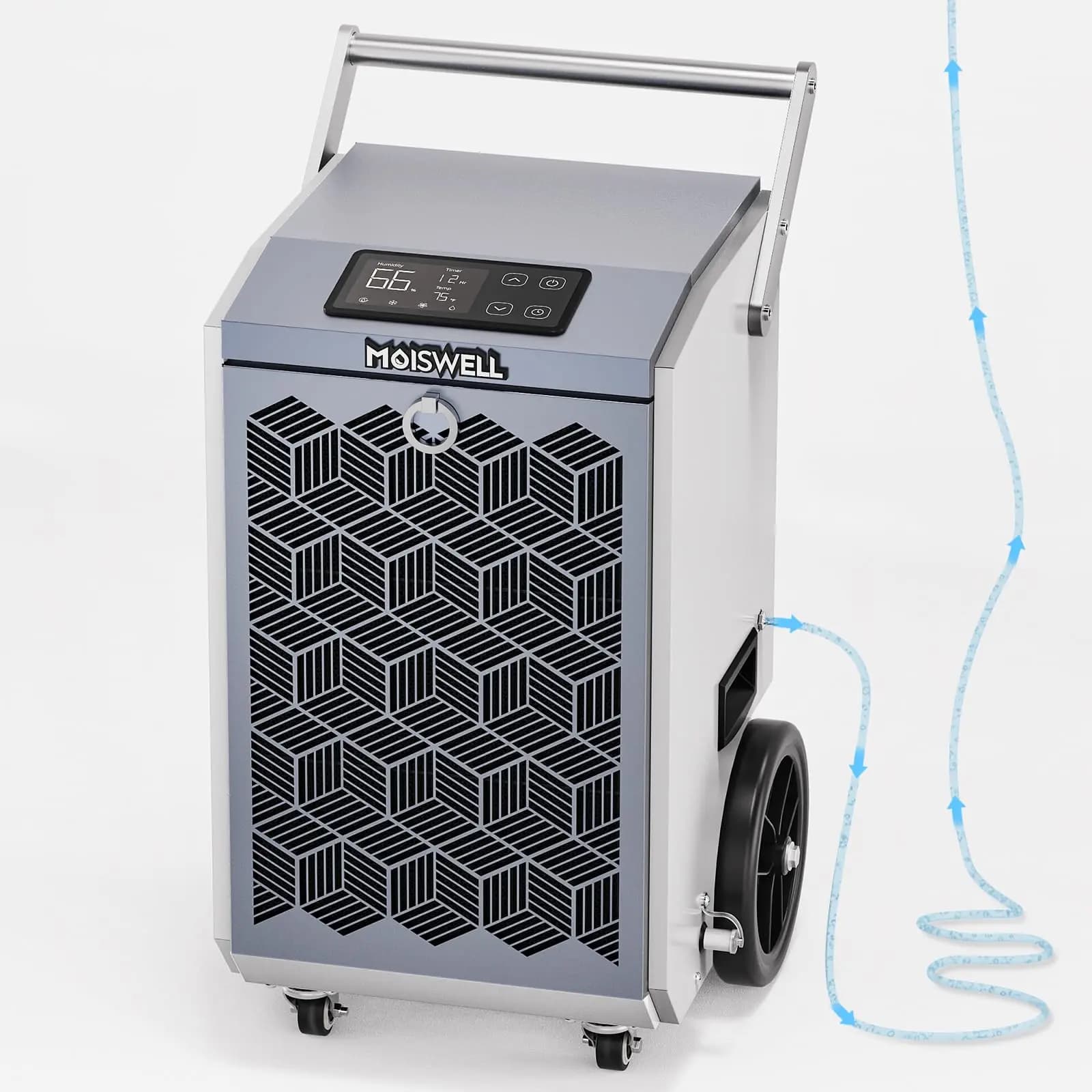Deumidificatore commerciale da 160 litri con pompa e scarico | Deumidificatore professionale per riparazione danni da acqua in cantina