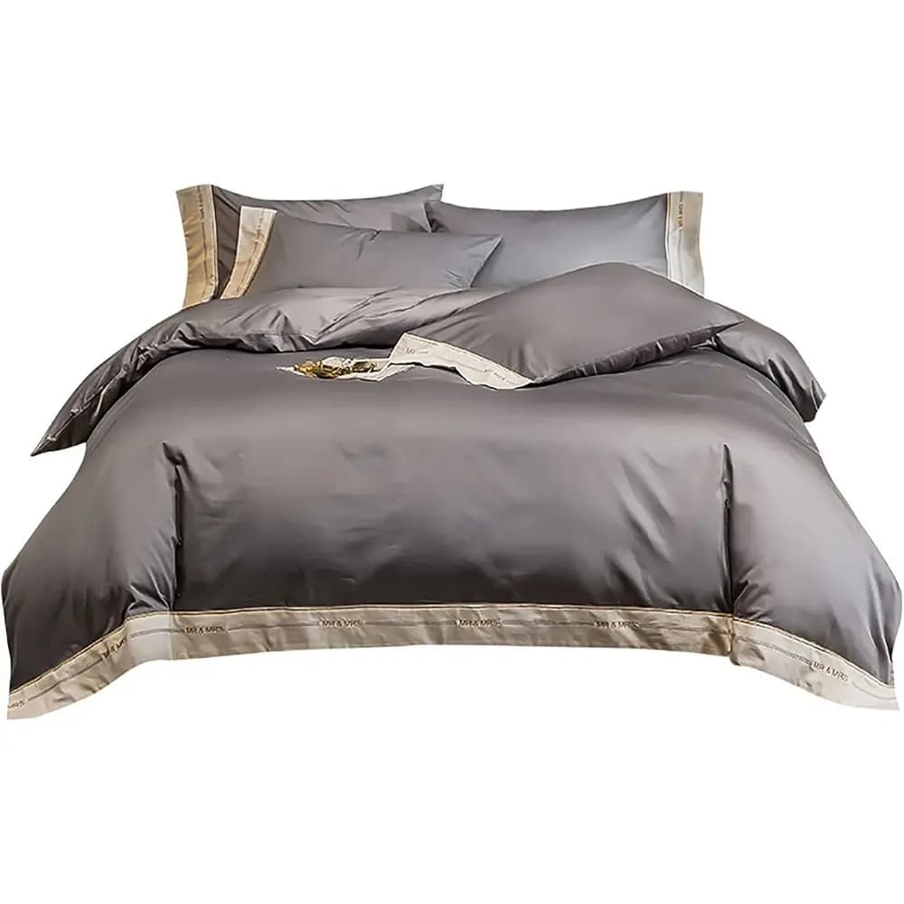 Set Copripiumino di Lusso King Size in Cotone, Set Biancheria da Letto 4 Pezzi Include: 1 Lenzuolo e 2 Federe, 4-220