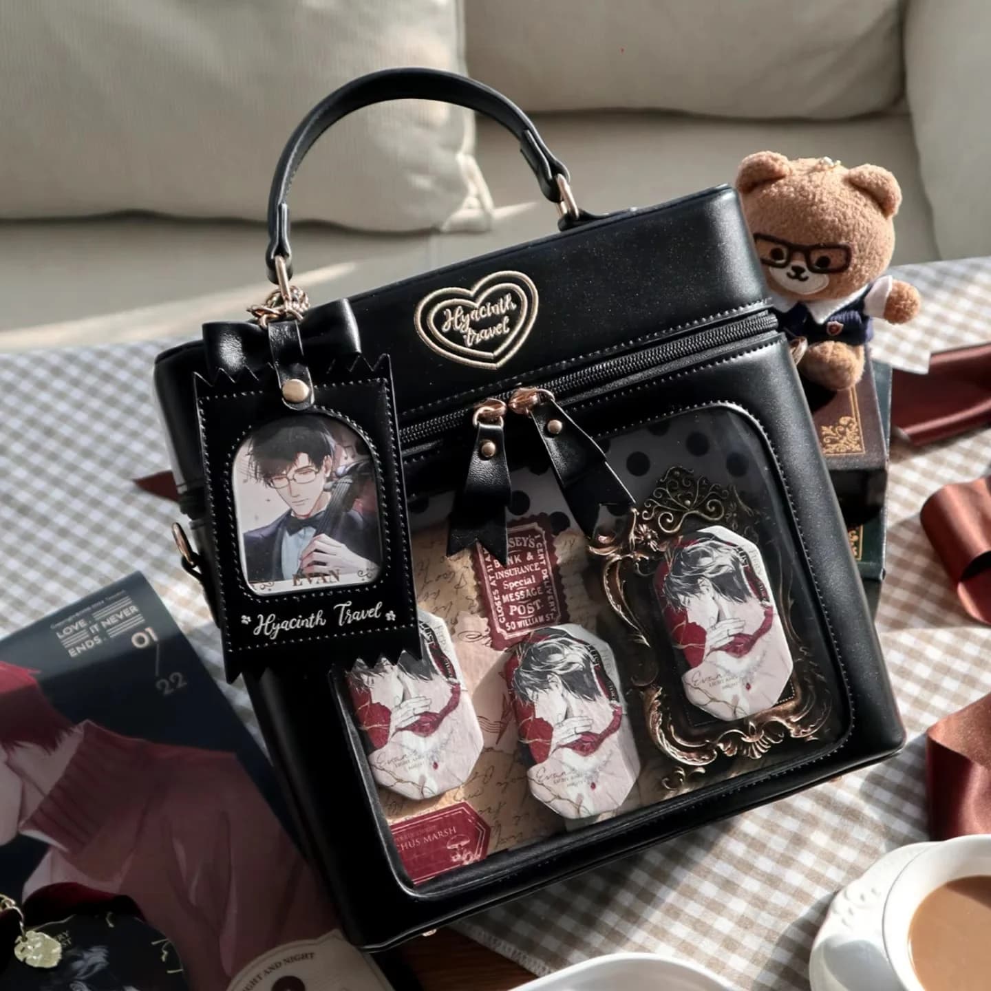 Authentic Y2K Fashion Itabag for 1/6 Scale BJD Doll Collectors, Multi‑Functional Student Backpack, 2‑in‑1 Shoulder Hand & Tote