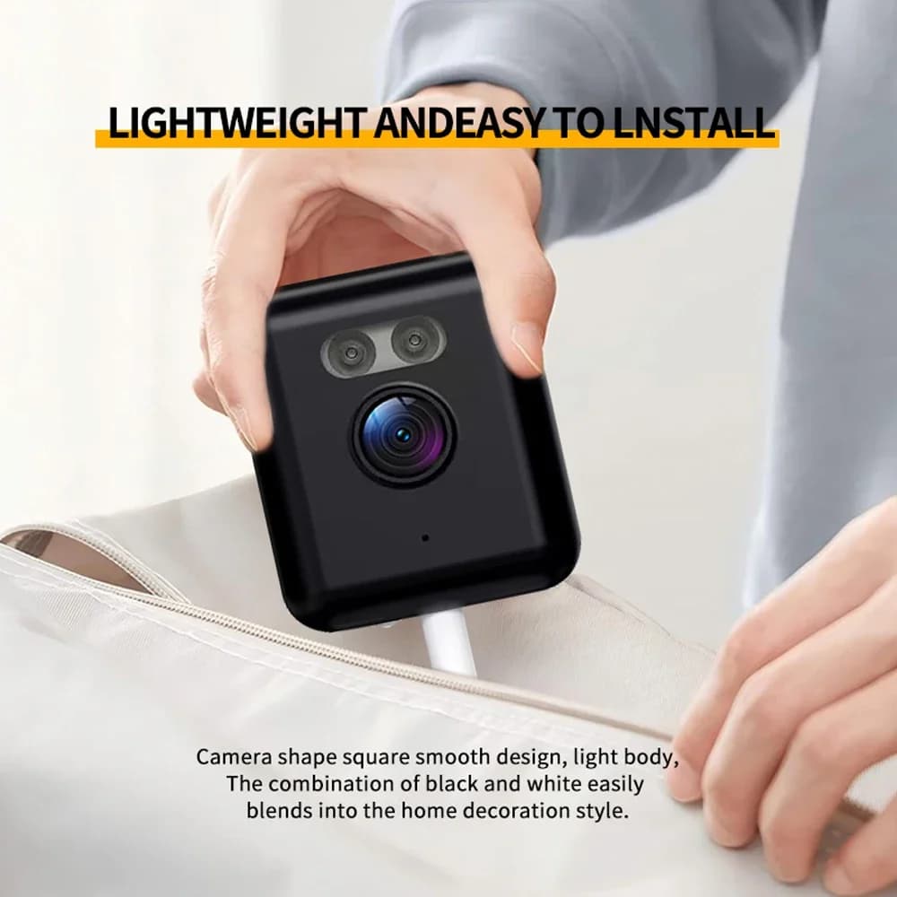 Telecamera di videosorveglianza interna Tuya Smart 5MP, mini telecamera di sicurezza Wi-Fi wireless CCTV con rilevamento del movimento, Smart Life, baby monitor.