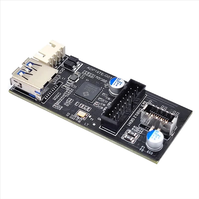 KEKA Intestazione da 19 pin a tipo E + 19 pin Scheda madre da 1 a 2 Splitter Hub USB 3.0 Adattatore USB Conector Connettore USB 19 pin