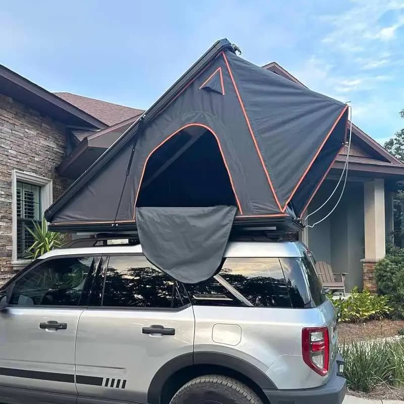 Collapsible Ripstop Fabric Outdoor Camping Aluminum Solar Panel Clamshell SUV Car Rooftop Tent One Bedroom Double Layer Four