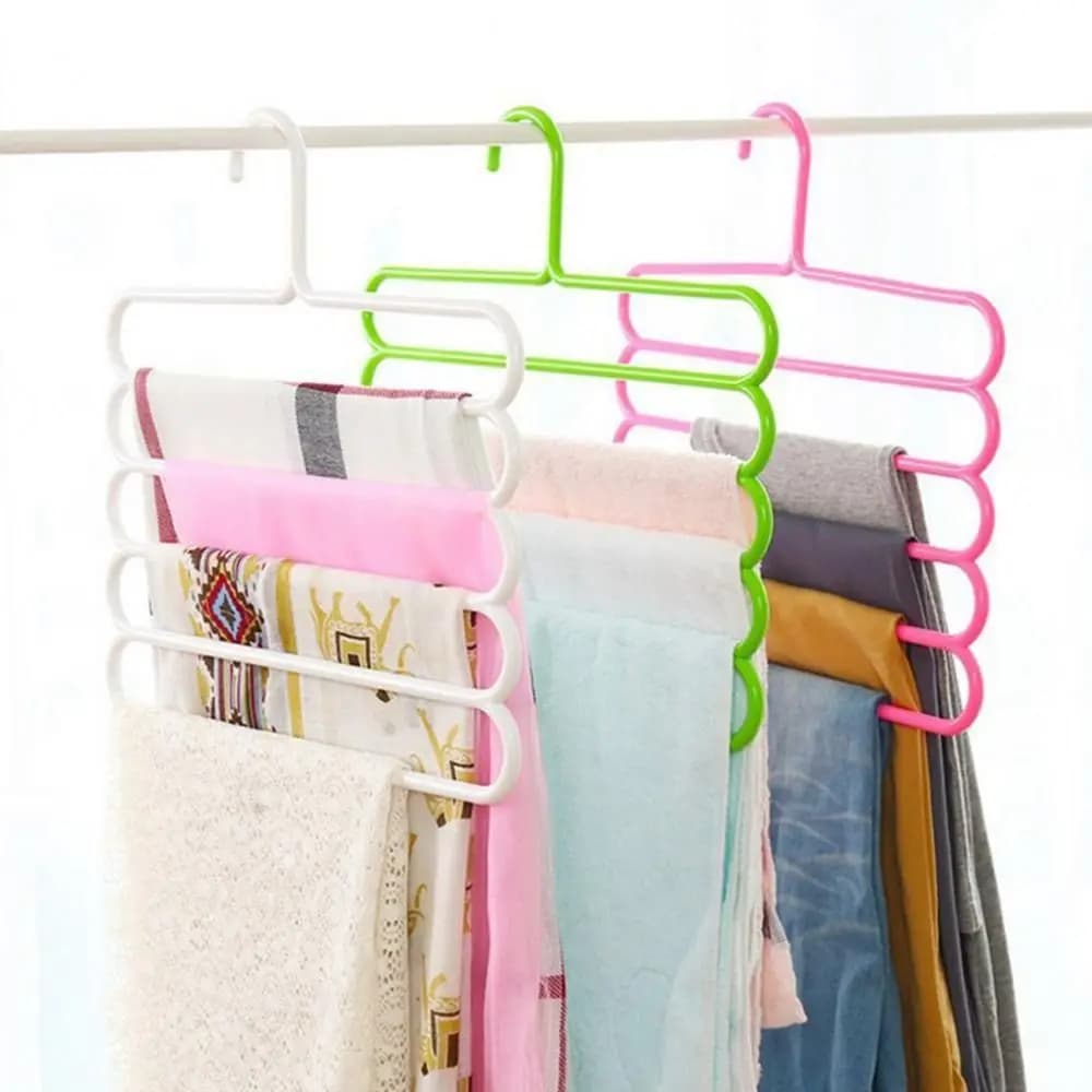 Bedroom Plastic Wardrobe, Domestic Organizer at 5 Levels, Trousers and Clothes rack