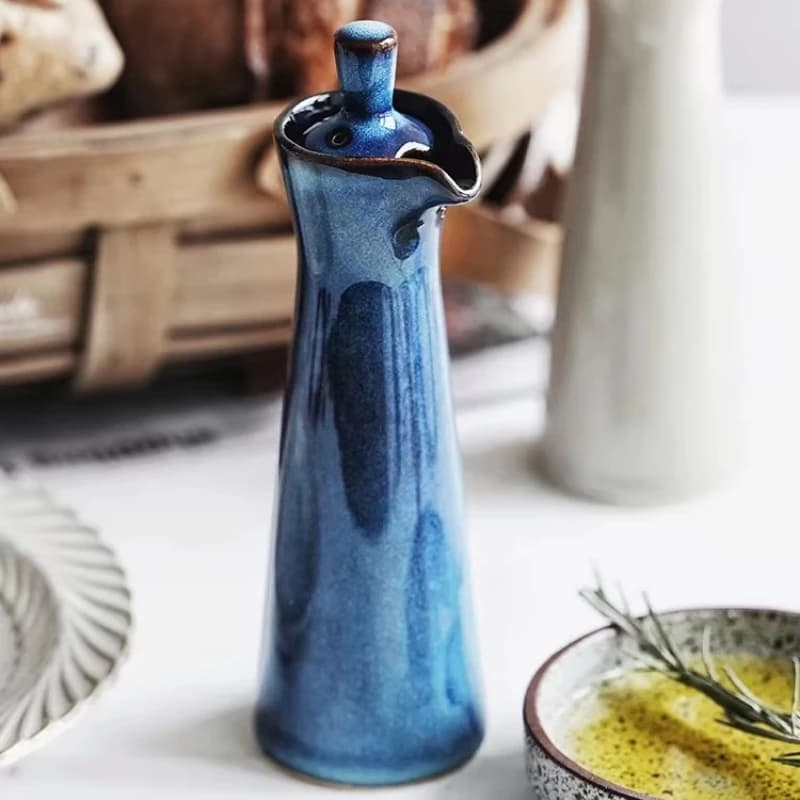 Retro Kiln Change Ceramic Seasoning Jars, Kitchen Condiment Bottle Set, for Dining Room, Salt Pepper Vinegar Sauce Storage