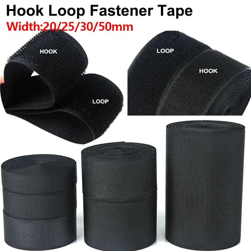 25M/Pair Hook and Loop Tape Nylon Heavy Duty Sticky Strips Reusable Fastener Roll Strips Sewing Adhesive Patches Tape 25-50mm