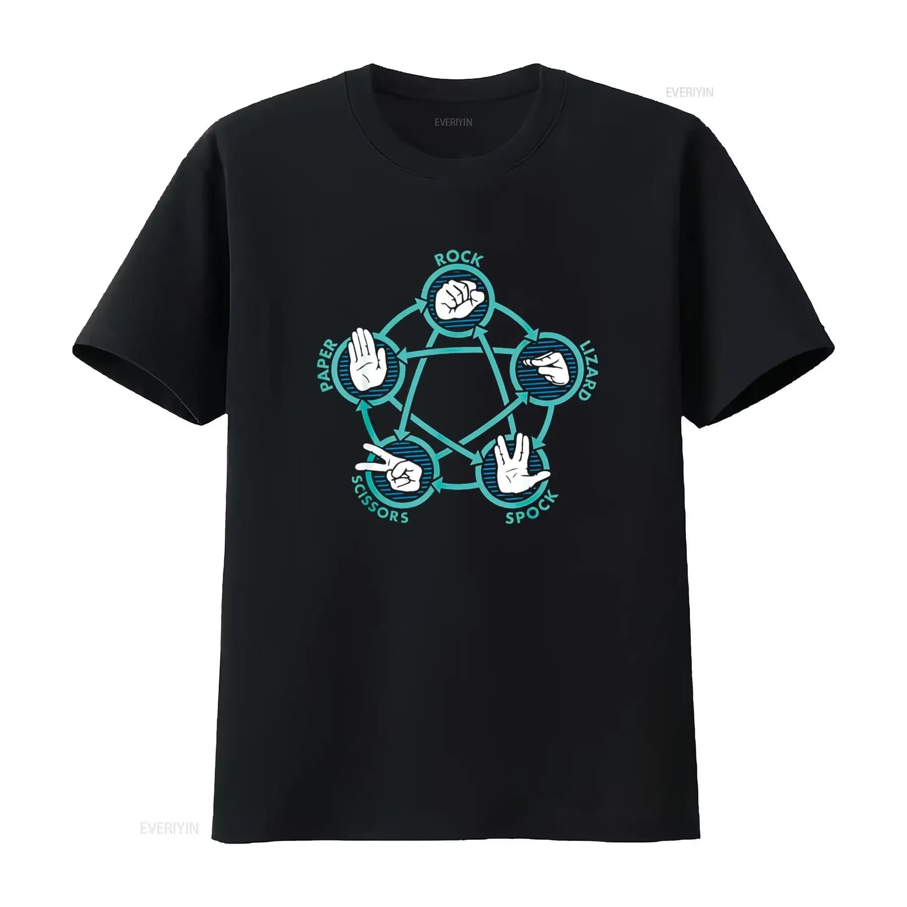 Rock Paper Scissors Lizard Spock Gioco divertente T Shirt vintage lavato homme Confortevole allungato Moda versatile