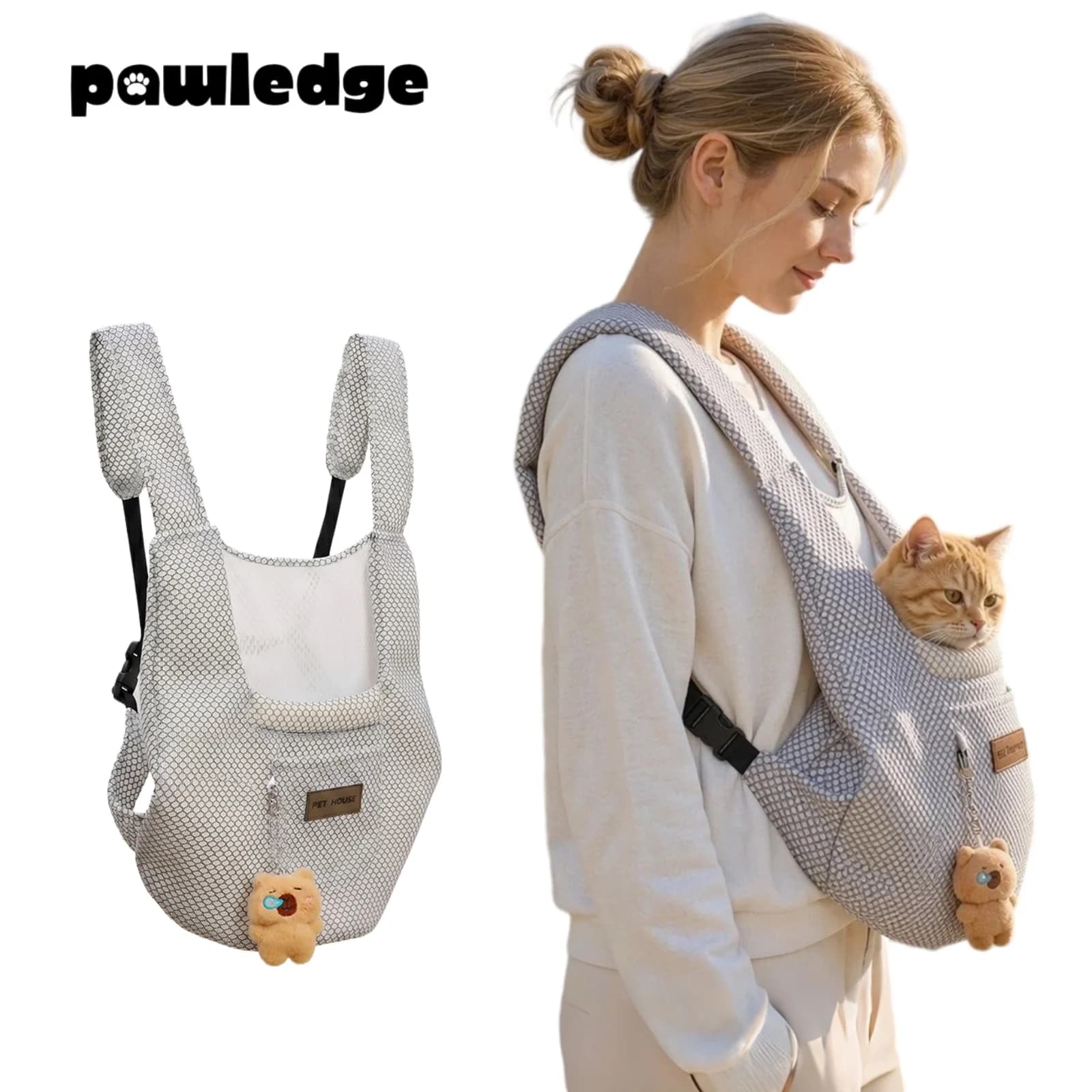 Summer Breathable Portable Large Backpack Pet Carrier for Cats & Dogs, Escape-Proof with Safety Tether