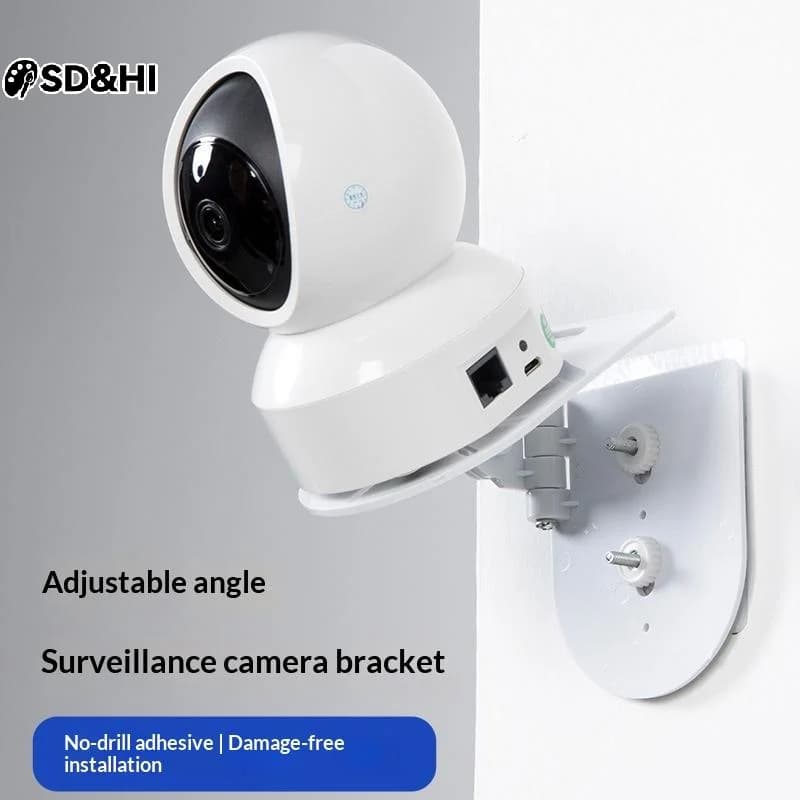 Supporto per telecamera a parete a forma di L senza chiodi con base adesiva, versione PTZ, per telecamere di sorveglianza e sicurezza