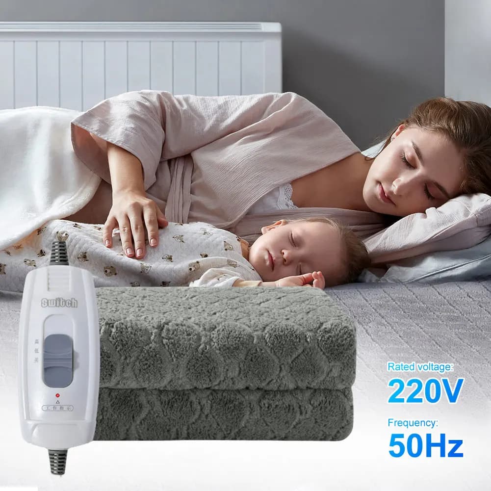 Nuova coperta riscaldata elettrica in peluche, scaldaletto, morbido, per pisolino, con 3 livelli di riscaldamento, riscaldamento rapido, lavabile, per ufficio domestico