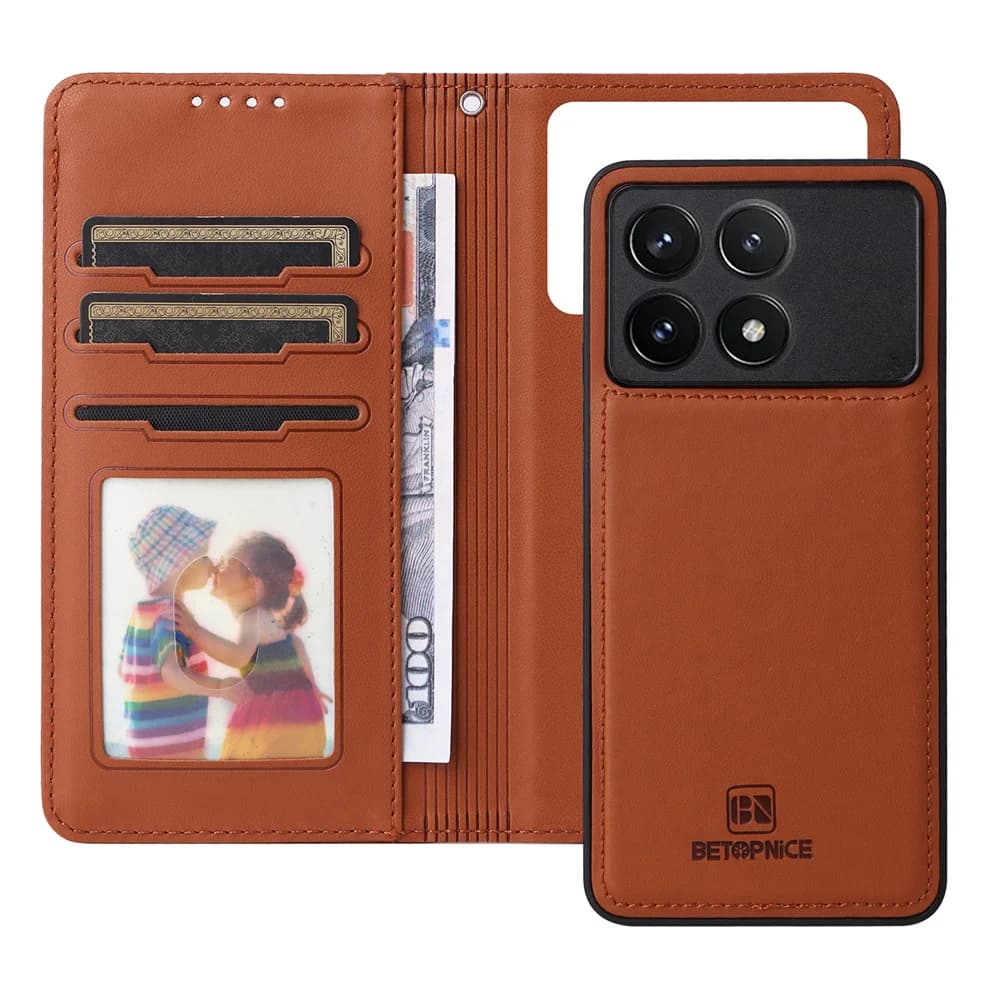 BETOPNICE Custodia in pelle magnetica staccabile 2 in 1 per Redmi K70 Pro K70E POCO F6 X6 Pro Chiusura magnetica Libro Folio Flip Cover