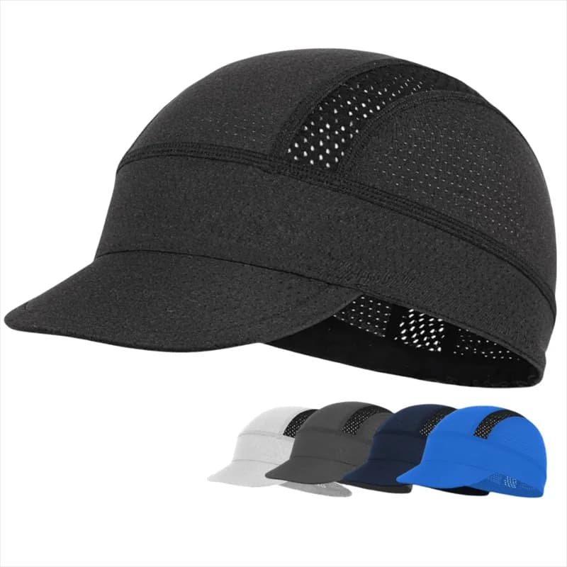 Berretto da baseball estivo in rete traspirante ad asciugatura rapida sotto il casco Sport Ciclismo Bicicletta da bici Cappello da MTB Berretto da baseball traspirante a tesa piccola sottile