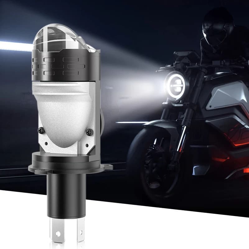 1PC Proiettore H4 Lente LED Mini Bi Led 800W Lampadine per fari Canbus 9003 HB2 Abbagliante Fascio basso 6000K Bianco Moto Turbo Lampade