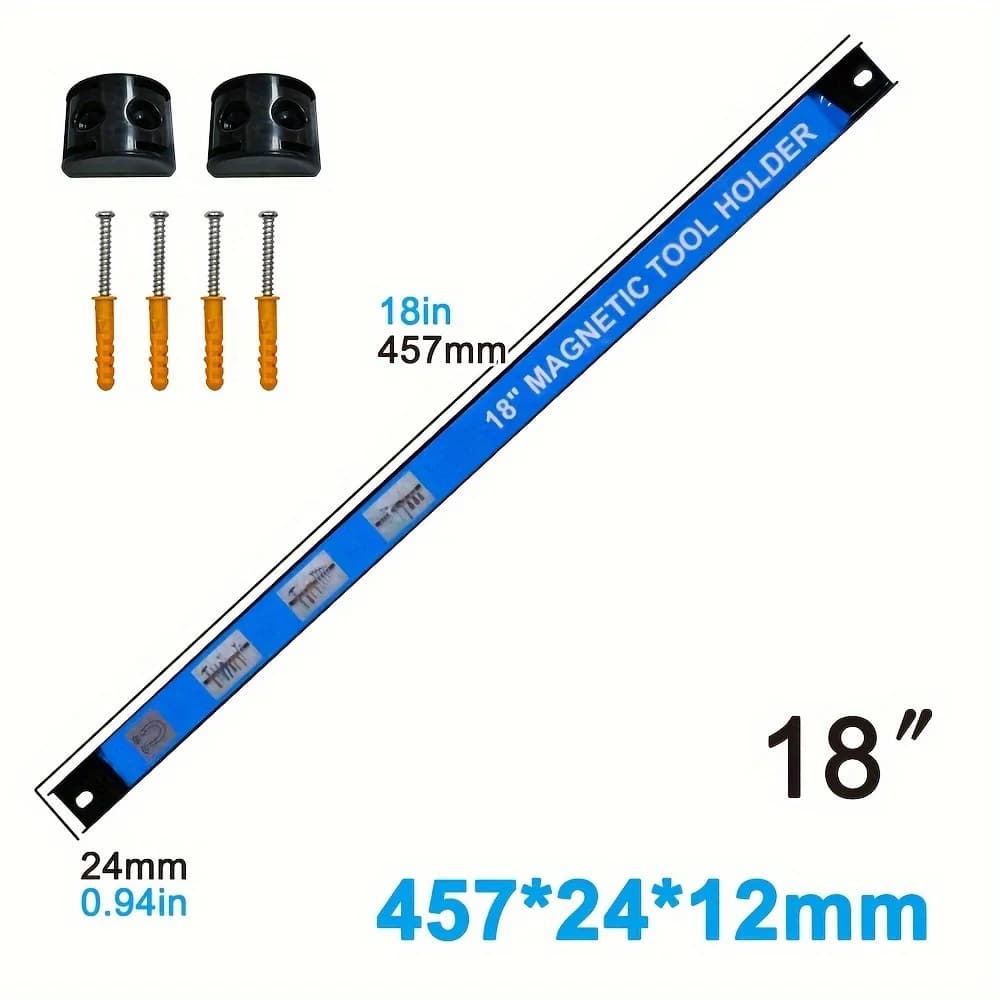 Barra portautensili per carichi pesanti portautensili magnetico da 8,12,18,24 pollici, strumento per rack organizer in metallo salvaspazio per la casa del garage dell'officina