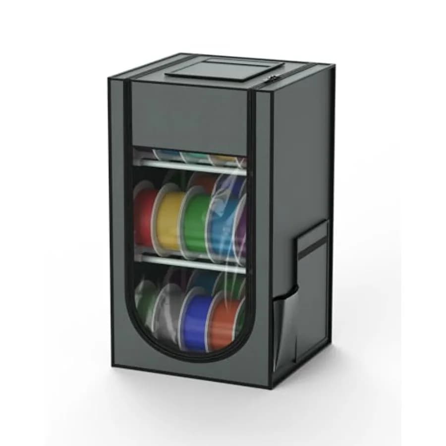Scatola Porta Filamenti per Stampante 3D per Uso Domestico/Officina in Tessuto Oxford Rigido Nero Impermeabile Antipolvere per PLA/PETG/ABS/TPU/U