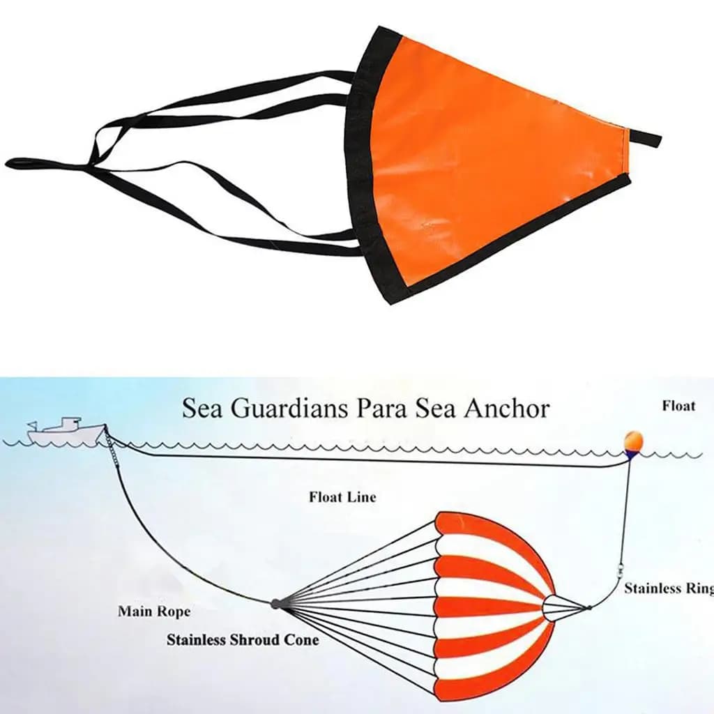 Ancora a Deriva Compatta per la Pesca, Accessorio per Barche, Kayak, Yacht Gonfiabili e Paddle Board, 17-20ft