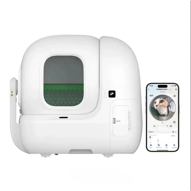 Lettiera autopulente per gatti con telecamera AI e controllo degli odori da 76L