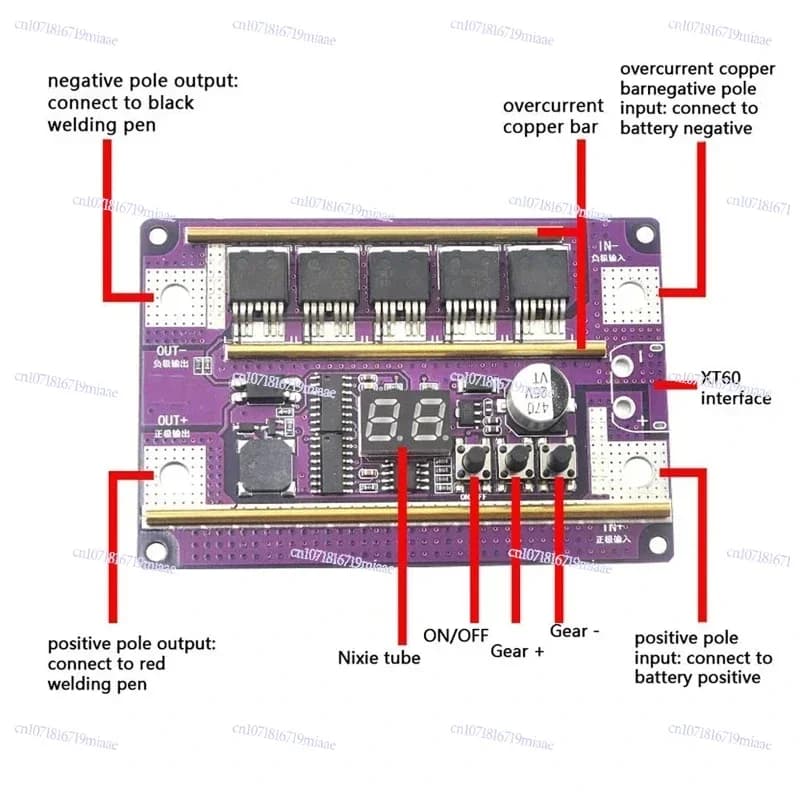 Scheda Saldatrice Digitale per Circuiti Stampati, Saldatrice a Punti Portatile Fai-da-te per Batterie 18650, Kit 99 Pezzi