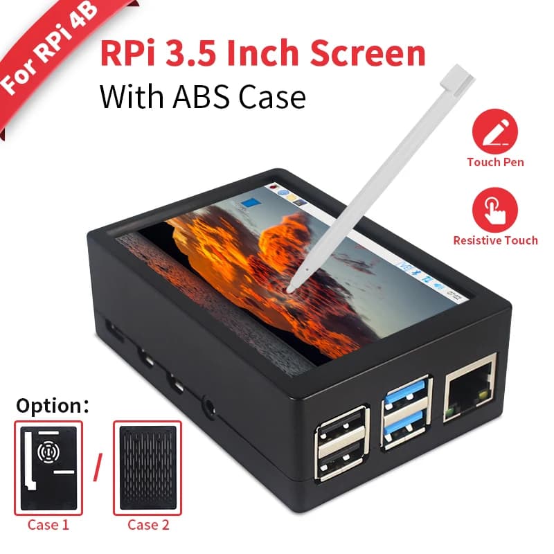 Raspberry Pi 4 model B Touch Screen TFT 3.5 inch Monitor LCD 480x320 with ABS Touch Pen case for Raspberry Pi 4 model B 3B + 3B