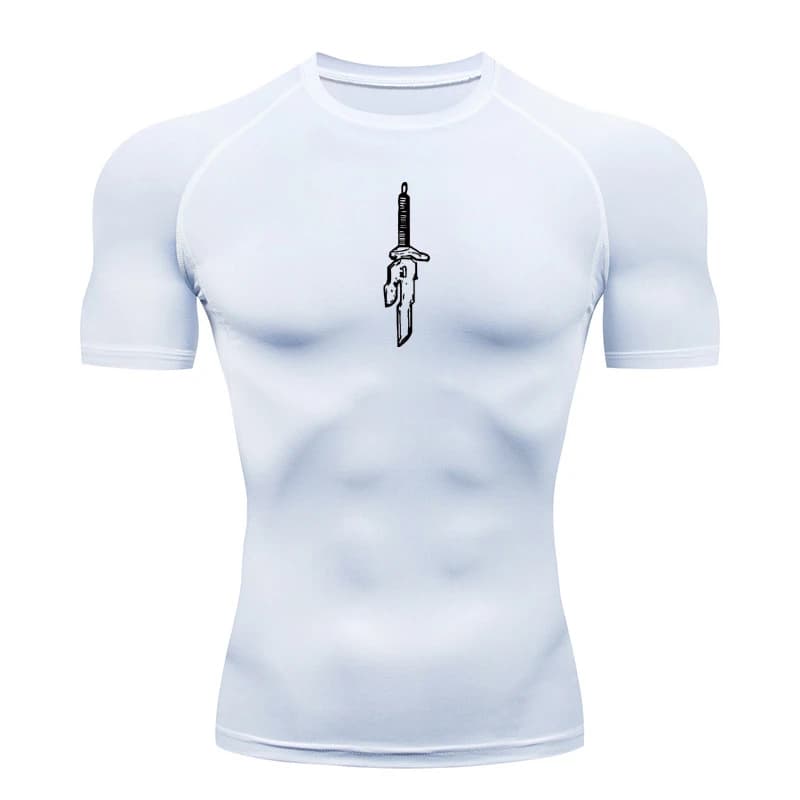 Men's Trendy Anime Pattern Tight Shirt Sports Quick drying T-shirt Top Fitness Underwear Short Sleeve