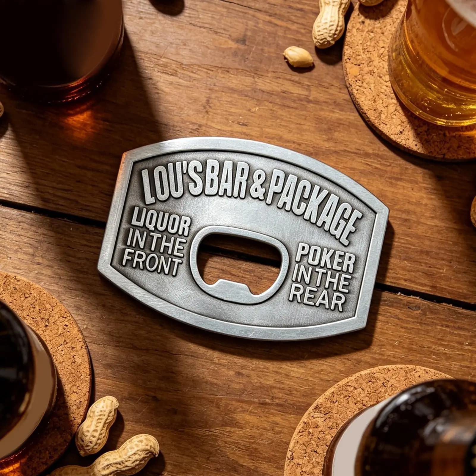Western Beer Bottle Opener Belt Buckle,Durable Metal Structure,Portable Gadget For Daily Home Bar Outdoor Camping Activities