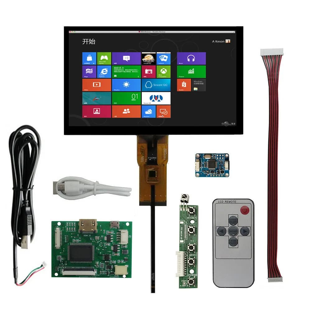Schermo LCD da 7 pollici 1024×600 con scheda driver, kit monitor touch HDMI per Raspberry Pi, Banana Pi, Orange Pi, PC Mini Computer