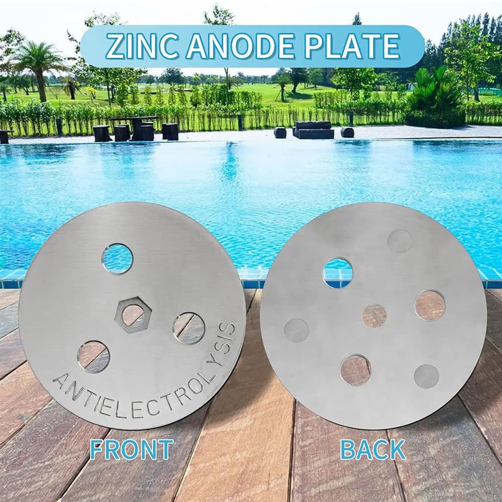 Piastra di peso per anodo di zinco per piscina Anti-elettrolisi Anodo sacrificale per piscina Peso cestello per skimmer 104-A con fascetta e bullone