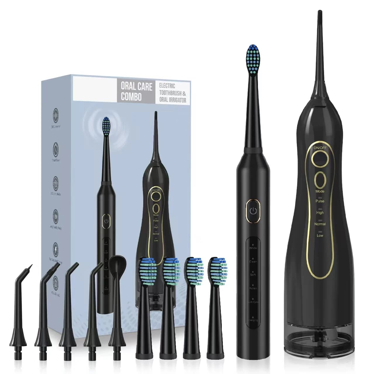 Idropulsore Dentale Personalizzato con Spazzolino Elettrico Ricaricabile IPX7, Irrigatore Orale Elettrico per la Pulizia dei Denti