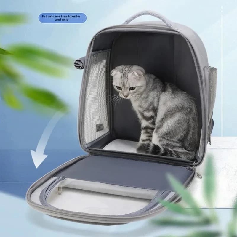 Large Capacity Breathable Mesh Portable Foldable Pet Carrier Backpack for Dogs Cats Outdoor Travel Camping Hiking